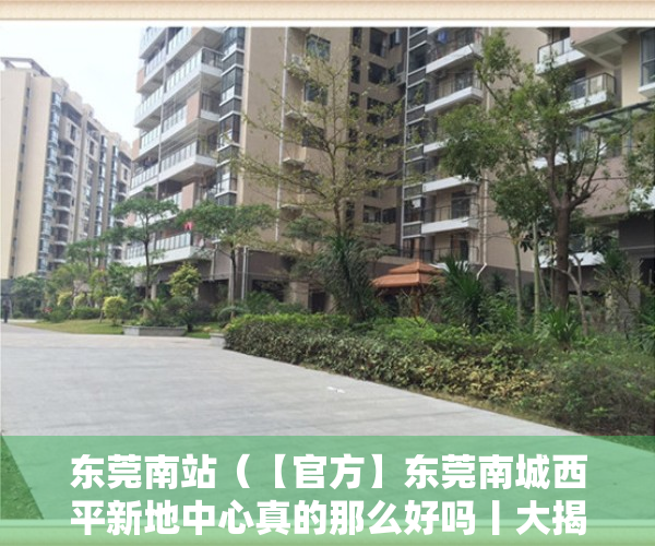 东莞南站（【官方】东莞南城西平新地中心真的那么好吗丨大揭秘真相骇人听闻！）