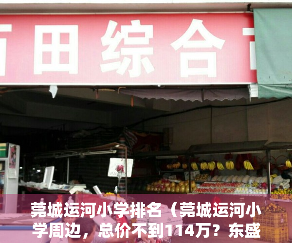 莞城运河小学排名（莞城运河小学周边，总价不到114万？东盛大厦小区评测）