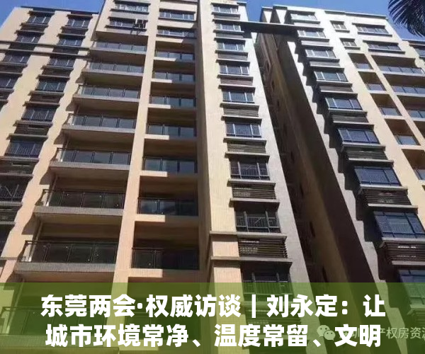 东莞两会·权威访谈｜刘永定：让城市环境常净、温度常留、文明常在