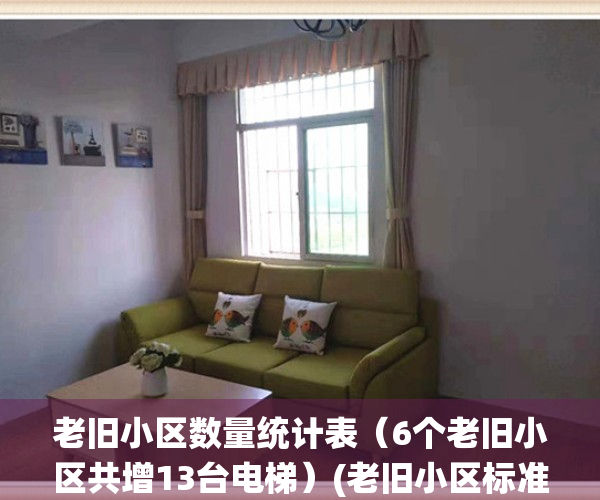 老旧小区数量统计表（6个老旧小区共增13台电梯）(老旧小区标准)