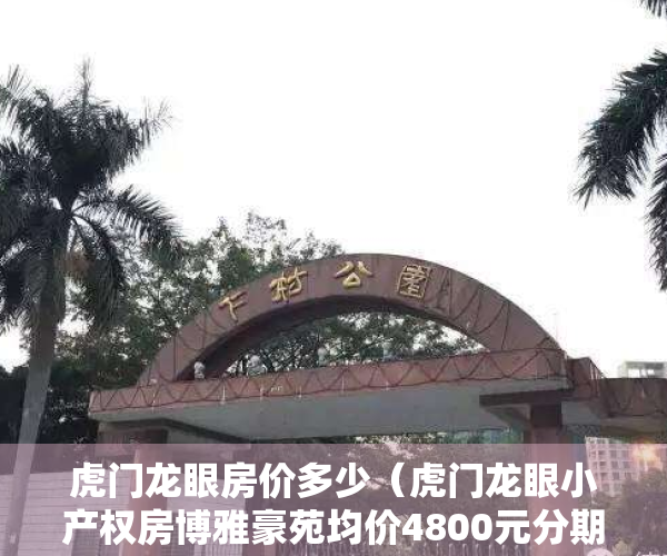 虎门龙眼房价多少（虎门龙眼小产权房博雅豪苑均价4800元分期3年，公园广场旁）