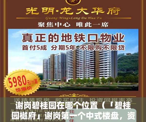谢岗碧桂园在哪个位置（「碧桂园樾府」谢岗第一个中式楼盘，资深地产人带来全面解析）
