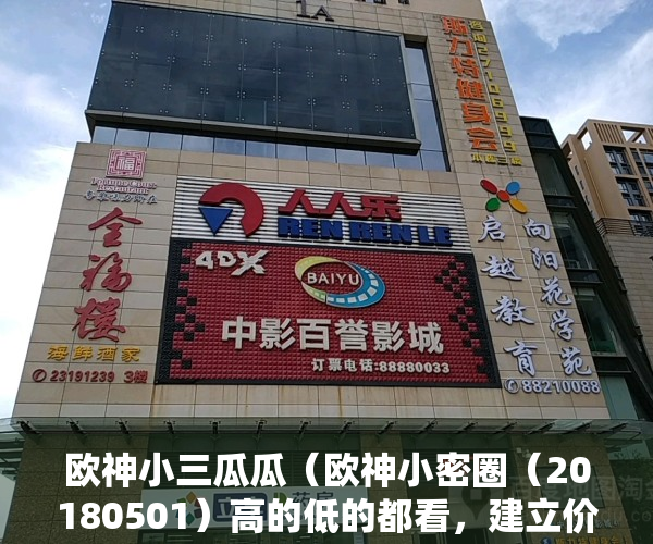 欧神小三瓜瓜（欧神小密圈（20180501）高的低的都看，建立价值体系，对市场的理解）