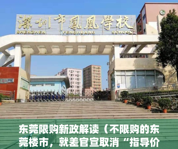 东莞限购新政解读（不限购的东莞楼市，就差官宣取消“指导价”了！）(东莞的限购的政策是怎样的?)