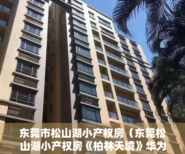 东莞市松山湖小产权房（东莞松山湖小产权房《柏林天境》华为0距离，8栋小区房，发绿本）