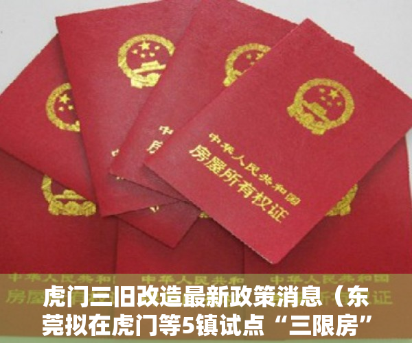 虎门三旧改造最新政策消息（东莞拟在虎门等5镇试点“三限房”：花一半钱买一半产权）