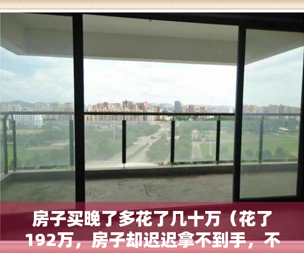 房子买晚了多花了几十万（花了192万，房子却迟迟拿不到手，不建议购买这类房产）