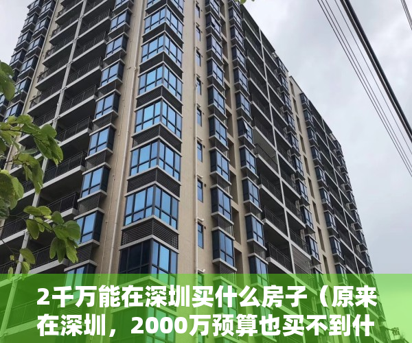 2千万能在深圳买什么房子（原来在深圳，2000万预算也买不到什么好房子）