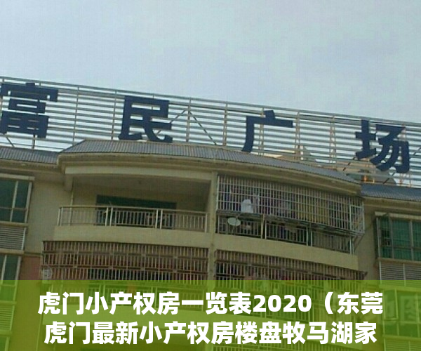 虎门小产权房一览表2020（东莞虎门最新小产权房楼盘牧马湖家园出售 特价2988元㎡）