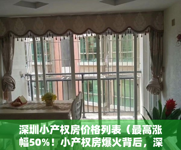 深圳小产权房价格列表（最高涨幅50%！小产权房爆火背后，深圳楼市险象环生）