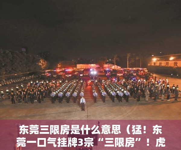 东莞三限房是什么意思（猛！东莞一口气挂牌3宗“三限房”！虎门限售价175万平）