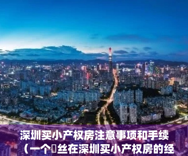 深圳买小产权房注意事项和手续（一个屌丝在深圳买小产权房的经历）(深圳购买小产权房需要什么条件)
