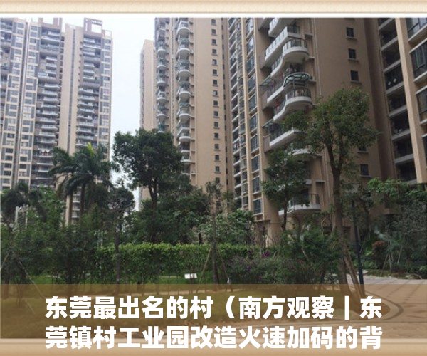 东莞最出名的村（南方观察｜东莞镇村工业园改造火速加码的背后（附视频））