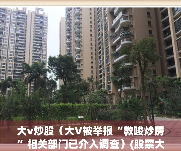 大v炒股（大V被举报“教唆炒房”相关部门已介入调查）(股票大v的套路)