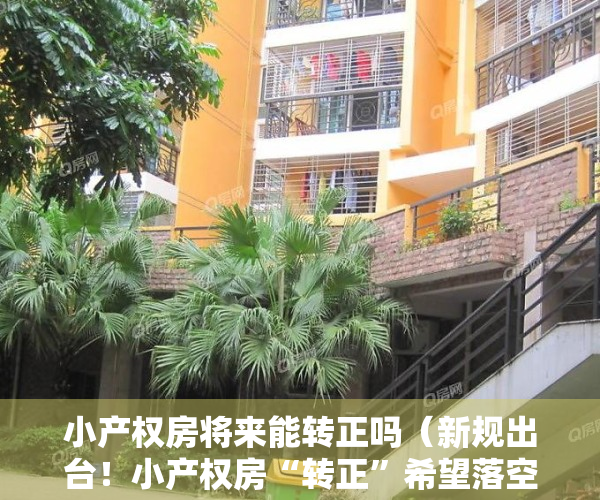 小产权房将来能转正吗（新规出台！小产权房“转正”希望落空！谨慎投资！）