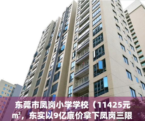 东莞市凤岗小学学校（11425元㎡，东实以9亿底价拿下凤岗三限房地块）(东莞凤岗中心小学和实验小学)