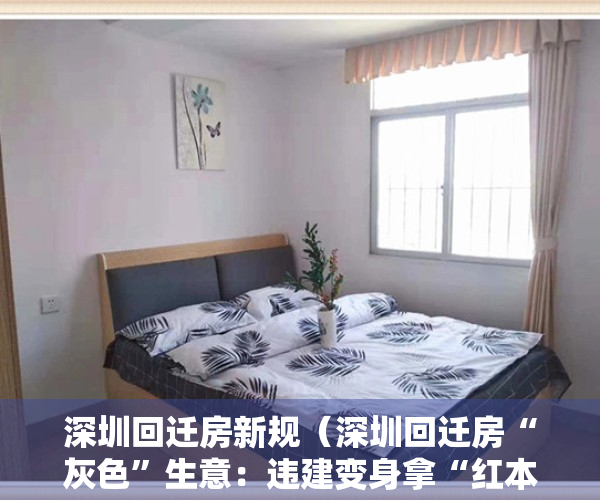 深圳回迁房新规（深圳回迁房“灰色”生意：违建变身拿“红本” 旧改3年房价翻5倍）