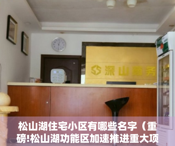 松山湖住宅小区有哪些名字（重磅!松山湖功能区加速推进重大项目建设!小产权房也将迎来新一波大涨!）