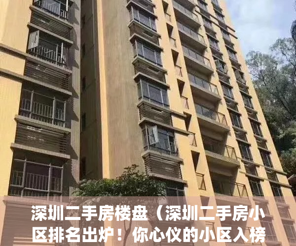 深圳二手房楼盘（深圳二手房小区排名出炉！你心仪的小区入榜了吗？）(深圳二手房各小区指导价)