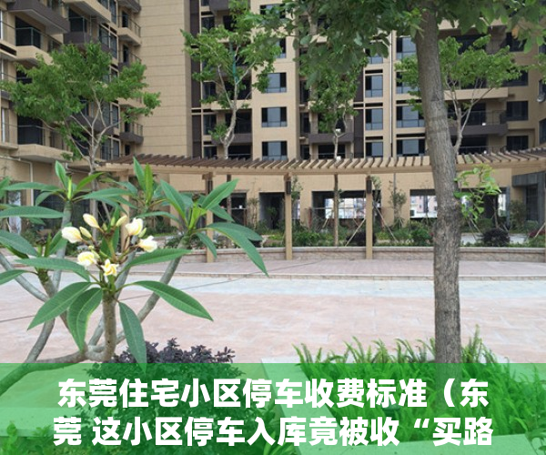 东莞住宅小区停车收费标准（东莞 这小区停车入库竟被收“买路钱”）