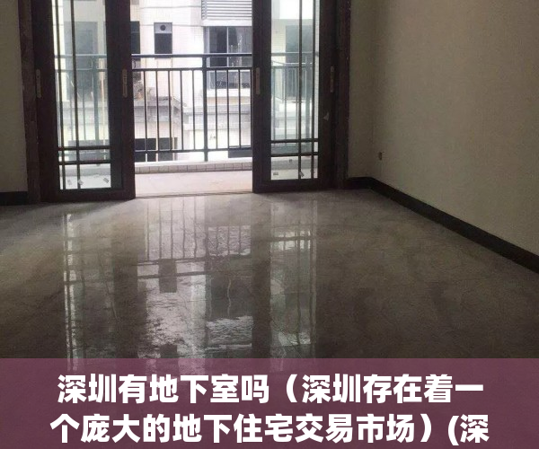 深圳有地下室吗（深圳存在着一个庞大的地下住宅交易市场）(深圳地下室最多几层)