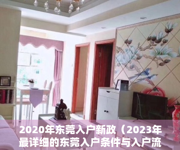 2020年东莞入户新政（2023年最详细的东莞入户条件与入户流程！请查收！）