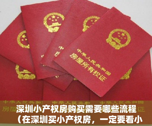深圳小产权房购买需要哪些流程（在深圳买小产权房，一定要看小产权房最新规划！不会吃亏！）