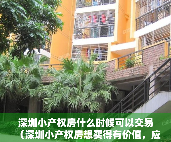 深圳小产权房什么时候可以交易（深圳小产权房想买得有价值，应该几时入手比较好呢？）