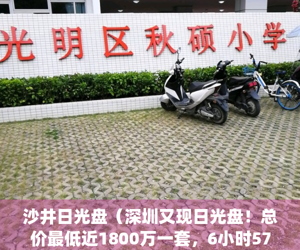 沙井日光盘（深圳又现日光盘！总价最低近1800万一套，6小时57亿售罄）(深圳沙井哪里可以看日出)