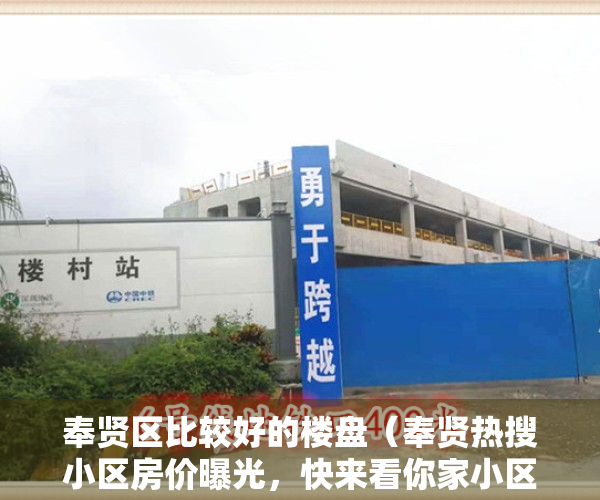 奉贤区比较好的楼盘（奉贤热搜小区房价曝光，快来看你家小区价格多少？）