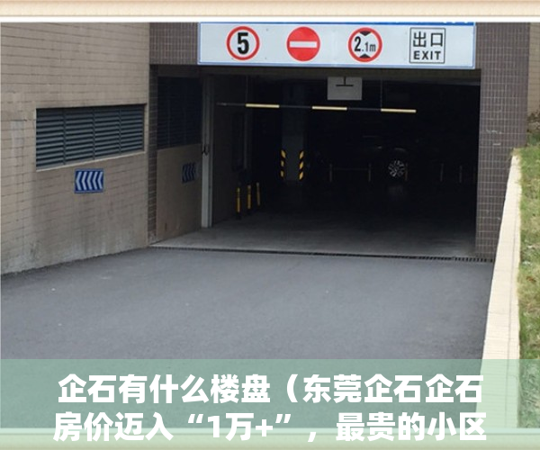 企石有什么楼盘（东莞企石企石房价迈入“1万+”，最贵的小区均价超过2万平）