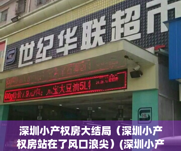 深圳小产权房大结局（深圳小产权房站在了风口浪尖）(深圳小产权房何去何从)