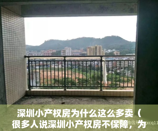 深圳小产权房为什么这么多卖（很多人说深圳小产权房不保障，为什么还有那么人敢买？）