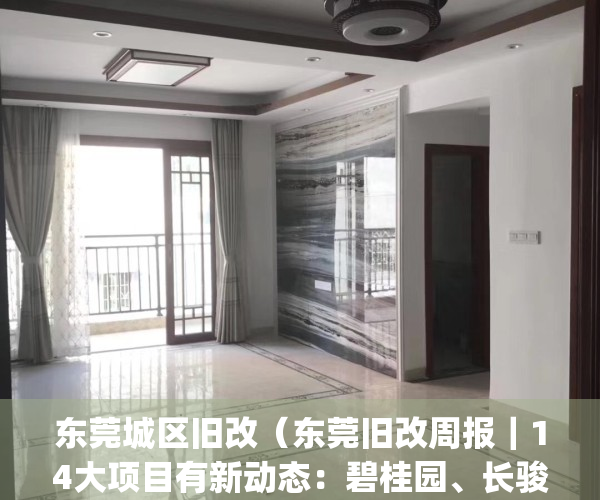 东莞城区旧改（东莞旧改周报｜14大项目有新动态：碧桂园、长骏等操刀）(2020年东莞旧改政策)