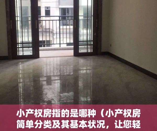 小产权房指的是哪种（小产权房简单分类及其基本状况，让您轻松了解小产权房）