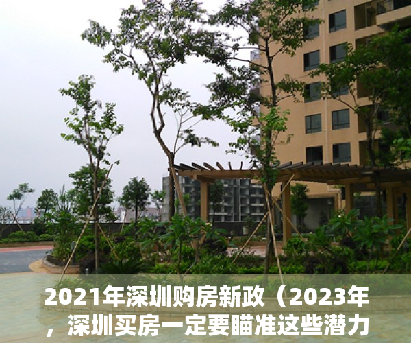 2021年深圳购房新政（2023年，深圳买房一定要瞄准这些潜力区域，下手要稳准狠！）