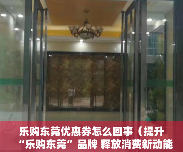 乐购东莞优惠券怎么回事（提升“乐购东莞”品牌 释放消费新动能）