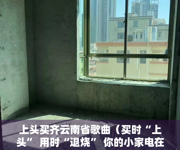 上头买齐云南省歌曲（买时“上头” 用时“退烧” 你的小家电在“吃土”吗？）