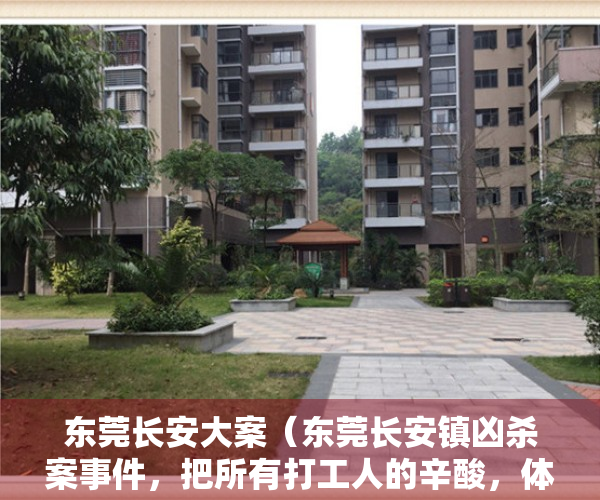 东莞长安大案（东莞长安镇凶杀案事件，把所有打工人的辛酸，体现得淋漓尽致！）