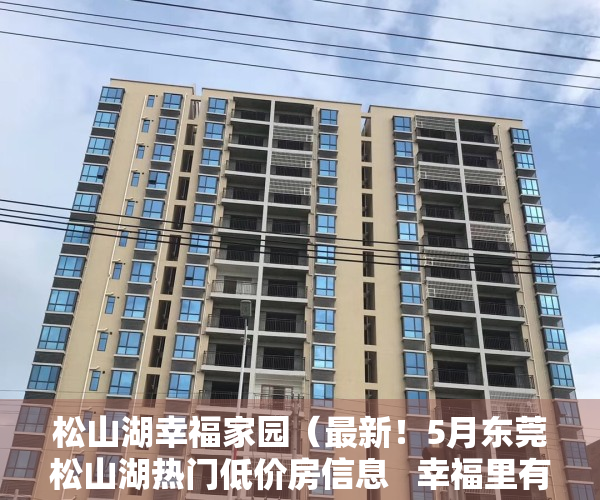 松山湖幸福家园（最新！5月东莞松山湖热门低价房信息   幸福里有好房）