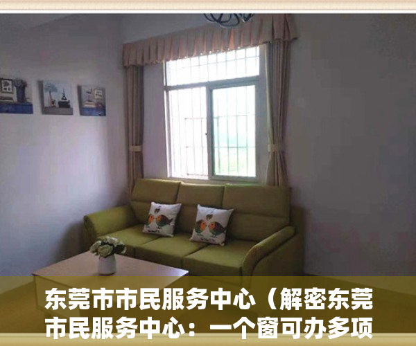 东莞市市民服务中心（解密东莞市民服务中心：一个窗可办多项事，各种申领补贴轻松拿）