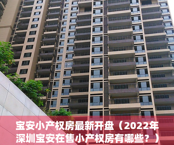宝安小产权房最新开盘（2022年深圳宝安在售小产权房有哪些？）(宝安区小产权房有哪些)