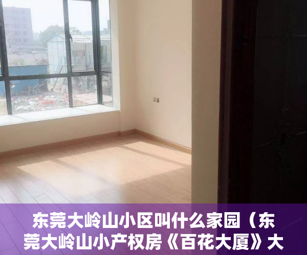 东莞大岭山小区叫什么家园（东莞大岭山小产权房《百花大厦》大岭山沃尔玛附近，全部精装两房318万一套，三房388万一套）