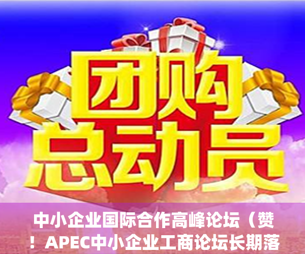 中小企业国际合作高峰论坛（赞！APEC中小企业工商论坛长期落户深圳）(apec中小企业技术交流会)