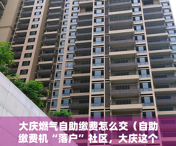 大庆燃气自助缴费怎么交（自助缴费机“落户”社区，大庆这个小区的老人可以在家门口交燃气费了）