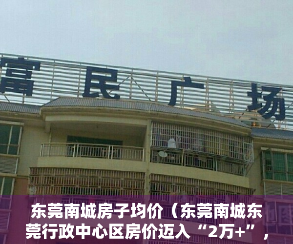 东莞南城房子均价（东莞南城东莞行政中心区房价迈入“2万+”，最贵的小区均价超过5万平）