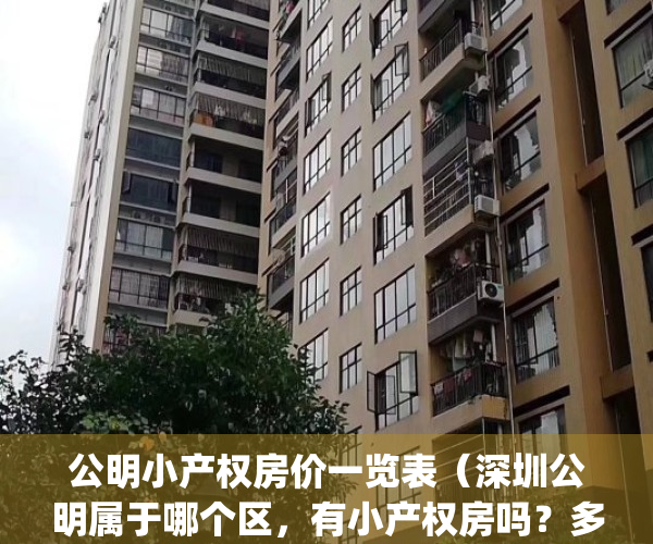 公明小产权房价一览表（深圳公明属于哪个区，有小产权房吗？多少钱）(在公明买了小产权房会升值吗)
