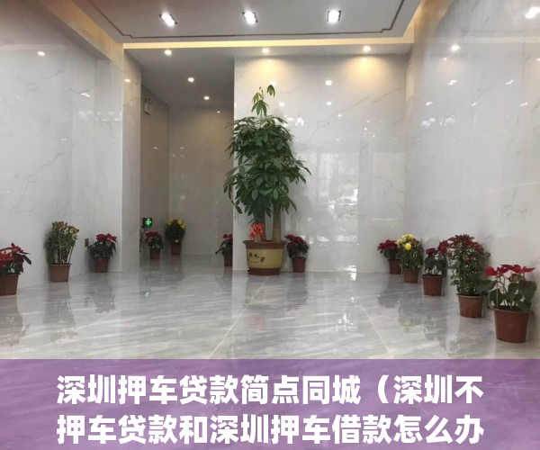 深圳押车贷款简点同城（深圳不押车贷款和深圳押车借款怎么办理？）(深圳押车贷款一线网)