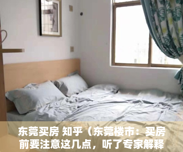 东莞买房 知乎（东莞楼市：买房前要注意这几点，听了专家解释，庆幸自己选对）