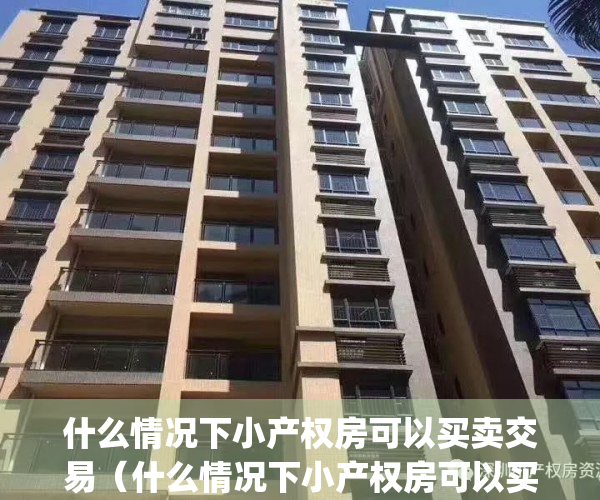 什么情况下小产权房可以买卖交易（什么情况下小产权房可以买卖）(小产权什么情况下会被拆)